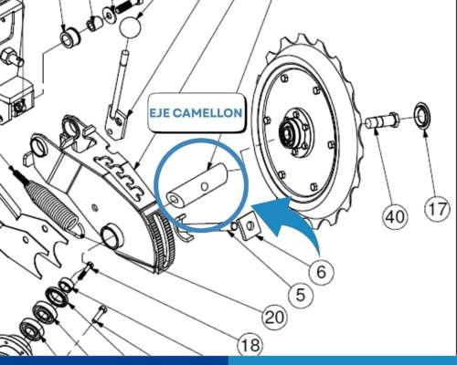 Eje Camellón para Sembradora Ascanelli RS 3000/4000