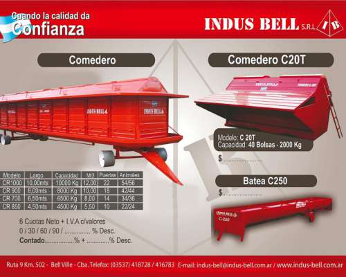 Comederos Terneros Capacidad Kg 2000