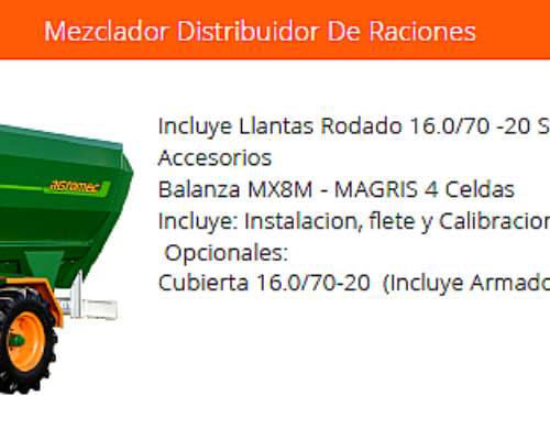 Mezclador Distribuidor de Raciones MD 95 y 100 Agromec