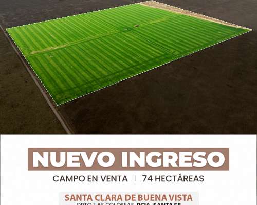 Santa Clara de Buena Vista 73 Has. Campo en Venta