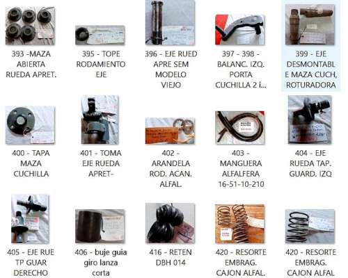 Repuestos Semb. Apache 9000-9900. Nuevos. Mitad de Precio.