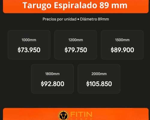 Tarugo Espiralado 89mm