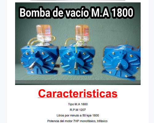 Bomba de Vacio a Paletas 350-600-900-1200-1800 Nuevas
