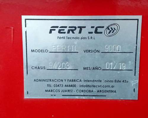 Fertilizadora de Arrastre Fertec 9000, año 2022, Balanza HOO