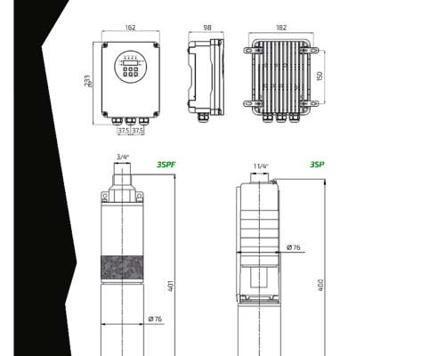 Bomba Sumergible Solar Czerweny 3spf1,5-70 sin Paneles 3pulg