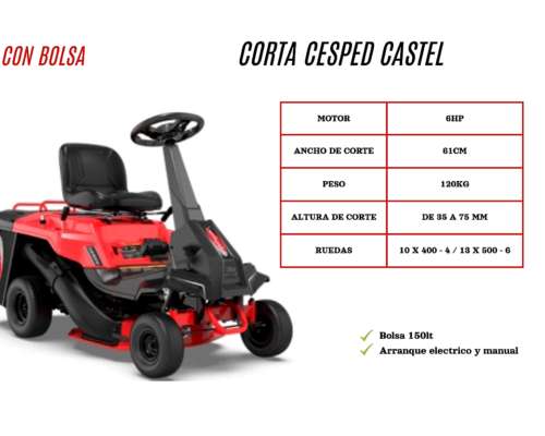 Tractor Corta Cesped Castel Garden 24 con Bolsa