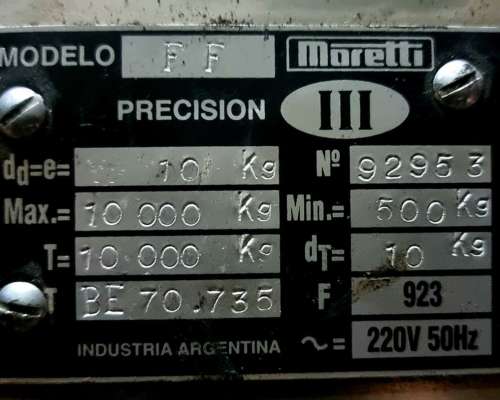 Balanza Moretti FF 10tn Digital - Dual 220v/12v (portátil)