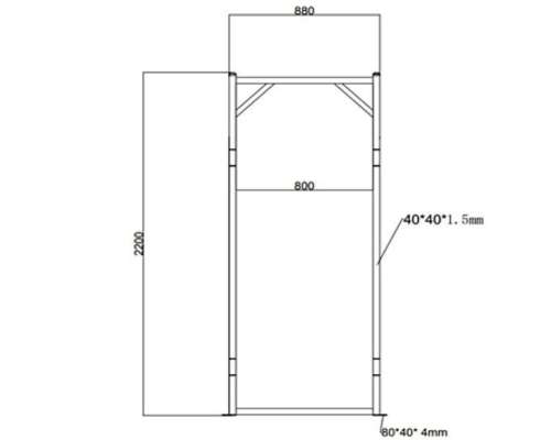 Marco para Manga. 850mm Ancho X 2100mm de Alto.