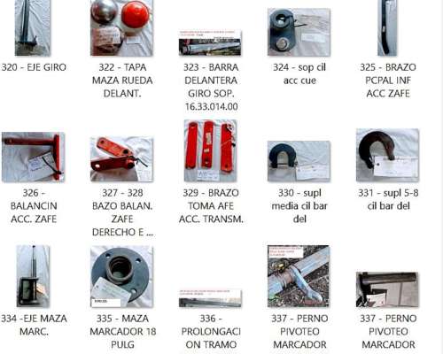 Repuestos Semb. Apache 9000-9900. Nuevos. Mitad de Precio.