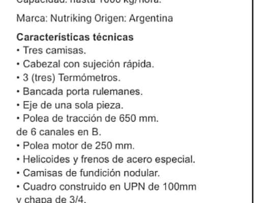 Extrusora Soja 1000 Kg/h Nutriking
