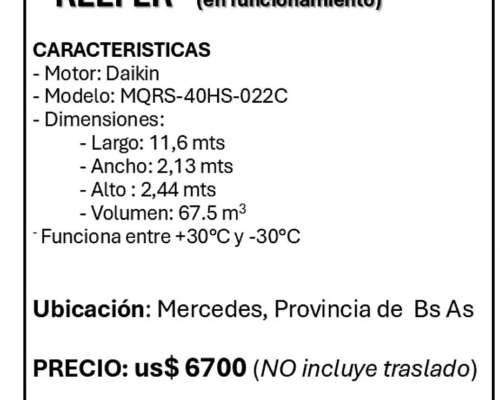 Reefer, Container, para Refrigerado o Congelado