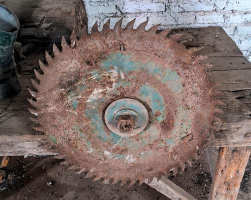Sierra Circular de 50 cm Diametro con Eje y Polea para Motor