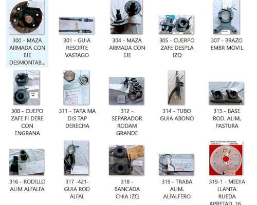 Repuestos Semb. Apache 9000-9900. Nuevos. Mitad de Precio.