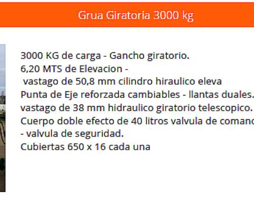 Grua Giratoria 3000 Kg Agromec (GG 3000)