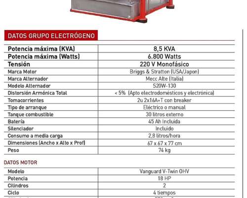 Grupo Electrogeno Generador Briggsystratton 8.5kva Monofasic
