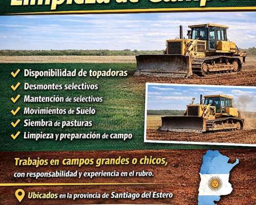 Servicio de Rolado, Desmonte y Siembra de Pasturas