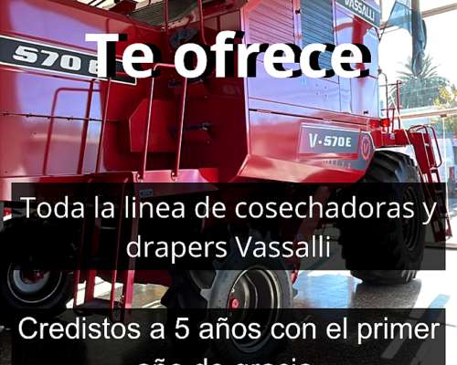 Cosechadoras Nuevas y Usadas Plazo 5 Años