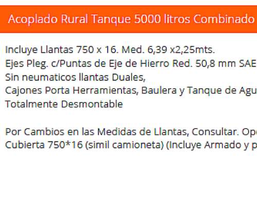 Acoplado Rural Tanque 5000 L Combinado (agromec