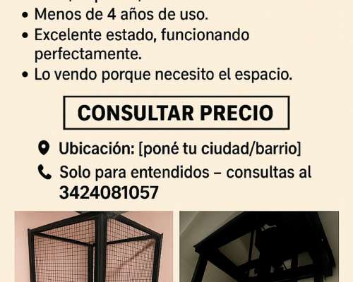 Elevador Tipo Montacarga para USO Familiar