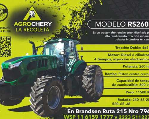 Tractor Chery Rs2604c de 260hp Rodado Dual Trasero