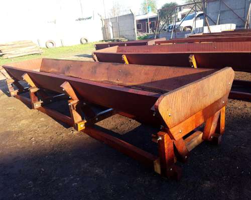 Comedero Madera Movil Vaca Ternero 70cm X4M Invernada Agraso
