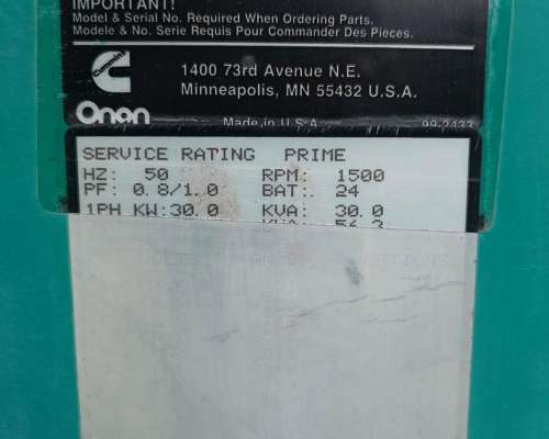 Grupo Electrógeno Cummins 55kva - Liquido