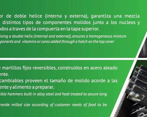 Mini Moledora y Mezcladora de Alimento 100kg Bernardin