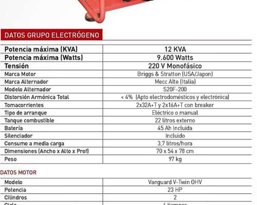 Grupo Electrogeno Generador Briggsystratton 12kva Monofasico
