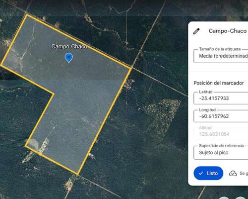 Vendo Campo de 300ha Paraje San Manuel, el Espinillo Chaco