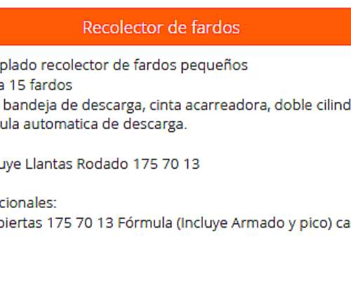 Recolector de Fardos (RF 15) Agromec
