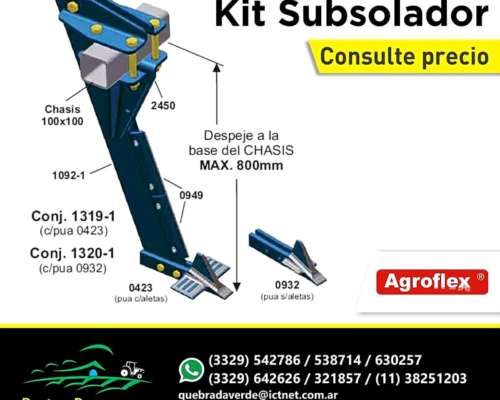 Kit Subsolador Agroflex de 80 cm para Penetrar Hasta 45 cm
