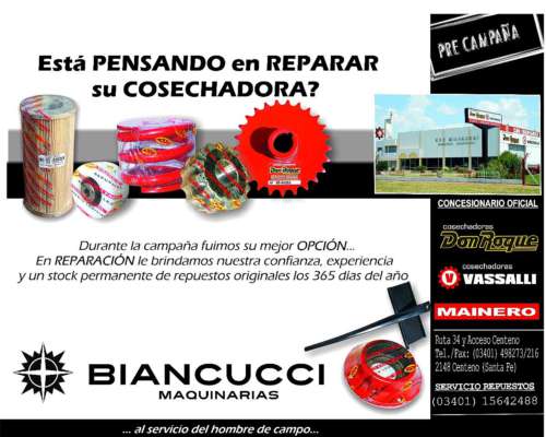 Plataforma Recolector de Hileras Nueva ( Biancucci )