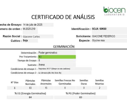 Soja 60k60 1ra Multiplicacion (por Tonelada)