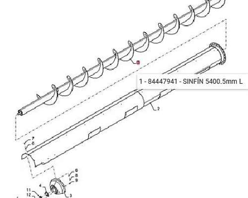Sinfín Tubo Descarga 5.4 Mts