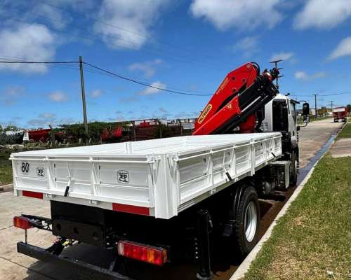 Carrocería Baranda Volcable + Grua Industrias JEP