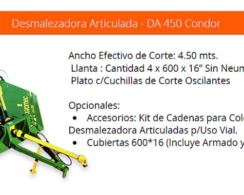 Desmalezadora Articulada 4,5 Metros (DA 450) Agromec