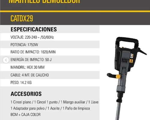 Martillo Demoledor Neumatico CAT DX29 Martillete Percutor