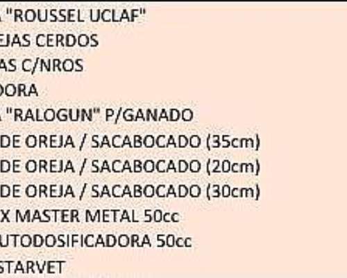 Varios P/ Vacunación y Marcado Jeringas Alicates Implantador