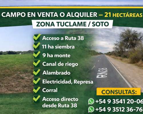 Campo en Venta – Oportunidad en Zona Tuclame / Soto