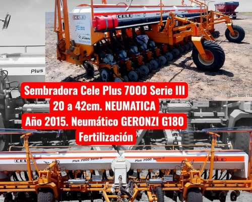 Sembradora Cele Plus 7000 Serie III 20 a 42cm. Neumatica
