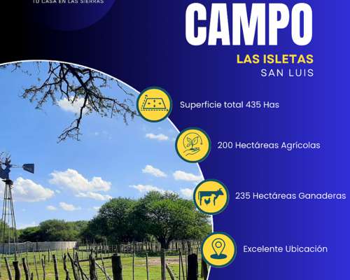 Se Vende Campo en las Isletas, San Luis