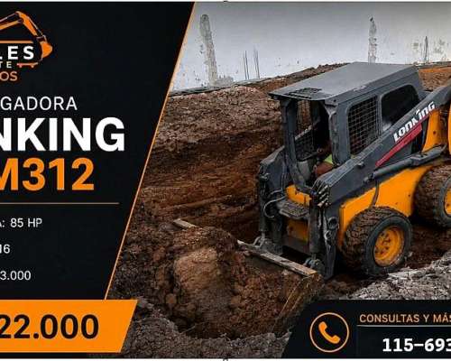 Minicargadora Lonking CDM 312 Motor Kubota- Imbatible Oferta