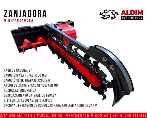 Zanjadora Minicargadora / Mini Pala / Implemento Minipala