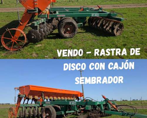 Rastra de Disco con Cajon Smbrador, Alfalfero y Fertilizante