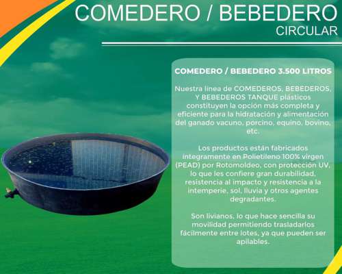 Comedero y Bebedero Circular 3500 Lts.para Ganado Disponible