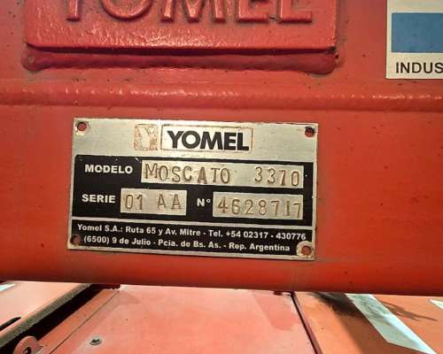 Segadora Yomel 3370, año 2018, 3.20 Mts de Corte, 1.500 Ha