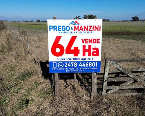 En Venta: 64 Hectáreas 100 % Agrícola en Capitán Sarmiento