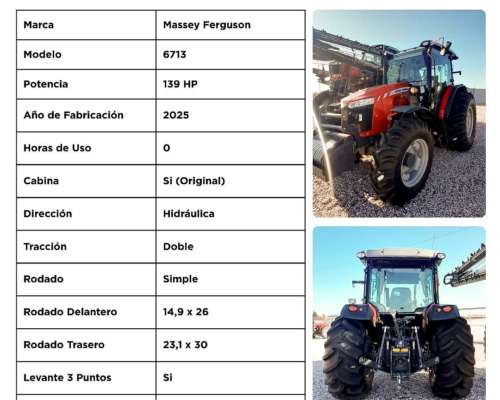 Mf 6713 / Cabina Full / 139 HP