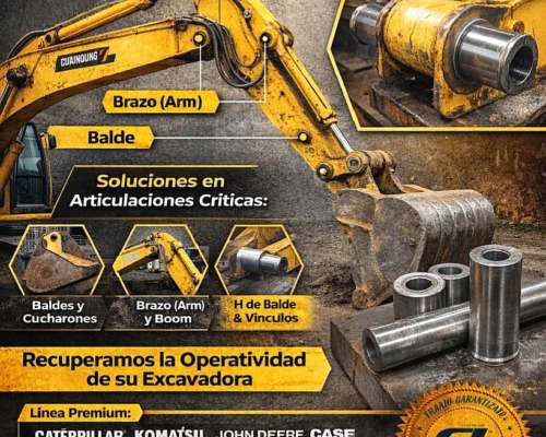 Reparación de Pernos y Bujes para Excavadoras