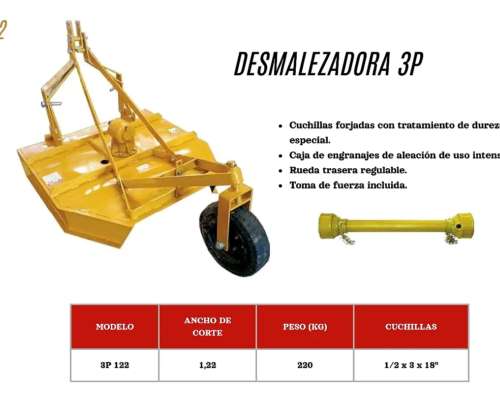 Desmalezadora 1.20 Ancho de Corte Acople de Tres Puntos